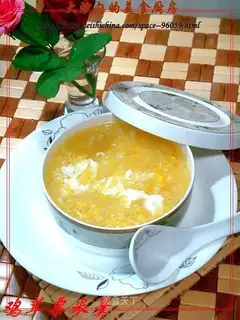 Corn soup with chicken minced corn