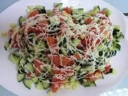Cucumber tomato corn salad