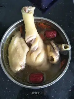 Yellow chicken soup
