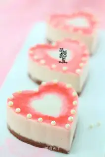 A pink strawberry mousse