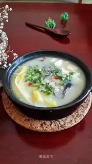Coughfish head tofu soup