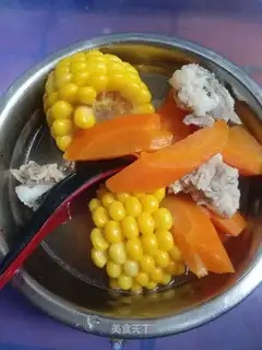 Carrot corn ribs soup