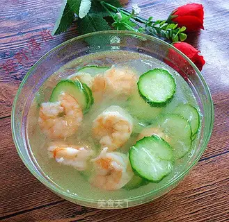 Shrimp fan melon soup