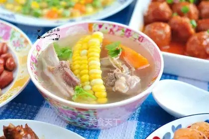Carrot corn ribs soup