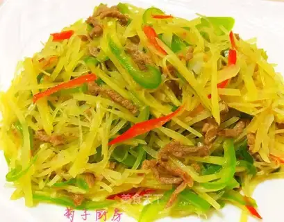 Beef silk with potatoes