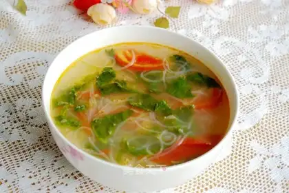 Celery leaf fan soup