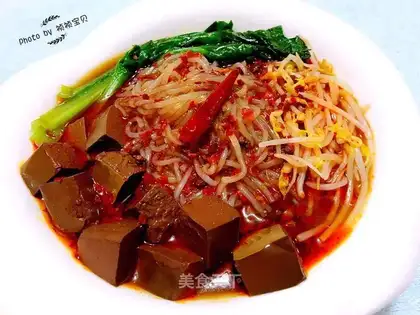 Duck blood fan soup