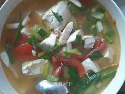 Tomato tofu melon soup