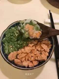 Autumn salmon tea and rice