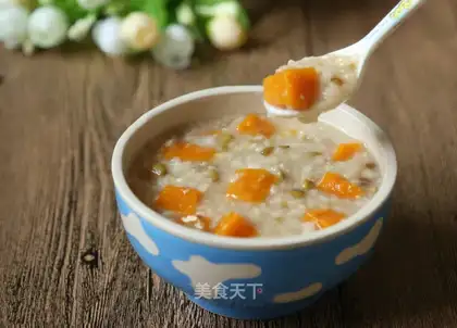 Pumpkin green bean congee