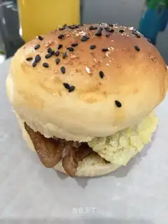 A burger with meat