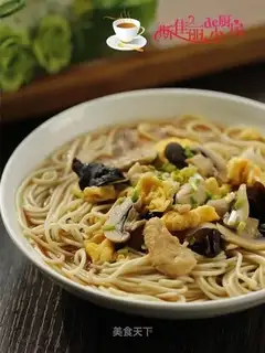 Eggs, chicken noodles