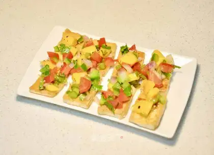 Fried tofu, mango sa