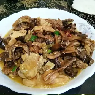 Mushroom chicken leg