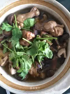 Chicken wings burn mushrooms
