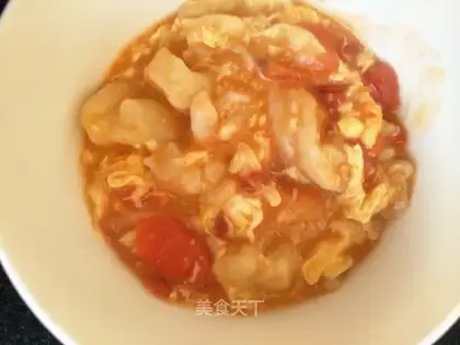 Tomato eggfish soup