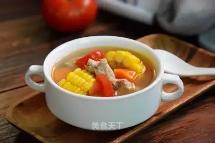 Corn tomato ribs soup
