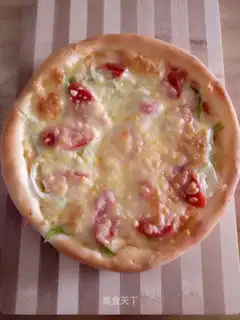 Ham cheese pizza