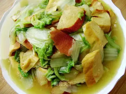 Braised tofu with cabbage