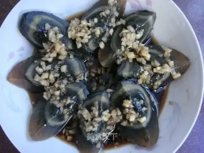 Preserved egg with ginger sauce