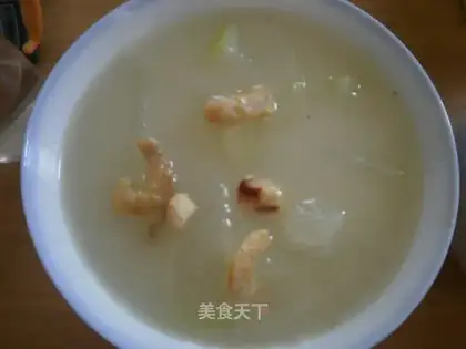 Winter melon, dried shrimp and scallops soup