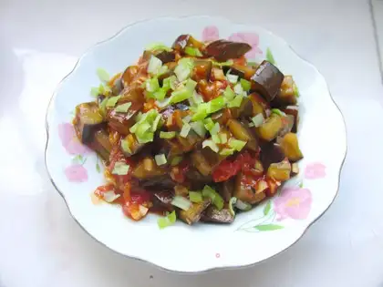 Eggplant with tomato and fish flavor