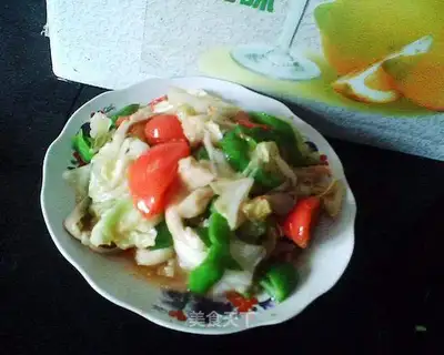 Fresh mushrooms and cabbage