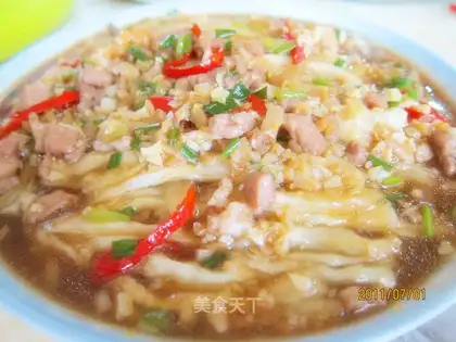Hand-shredded eggplant