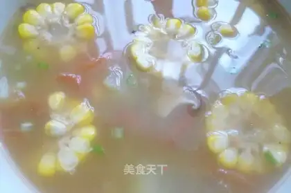 Corn, wax gourd and tomato soup