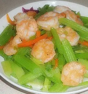 stir-fried shrimp with celery