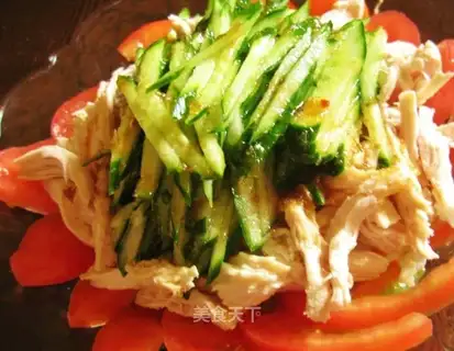 Tomato chicken cucumber salad