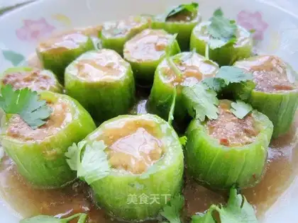 Minced pork and loofah cup