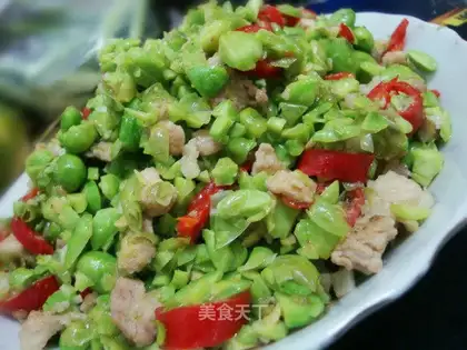 stir-fried minced pork with edamame