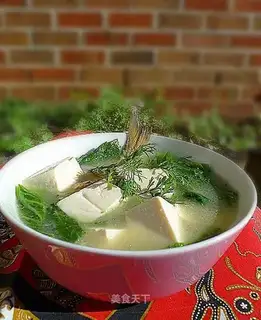 Mustard tofu soup