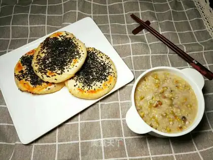Pretzel sesame pancakes