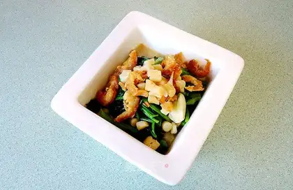 Shrimp rice and spinach