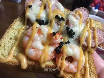 Shrimp hot dog sausage sandwich