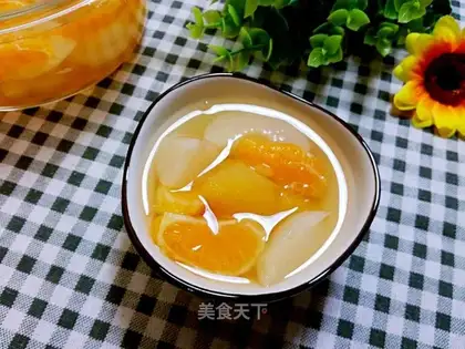 The canned fruit