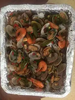 Tin paper prawns
