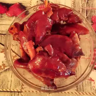 Red burning pig hoof