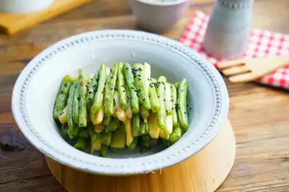 Boiled vegetables with onions