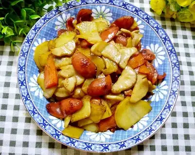 Sausage potato abalone mushroom