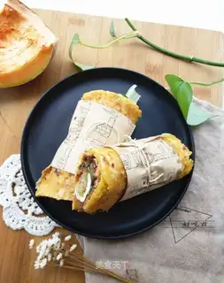 Pretzel pumpkin burrito