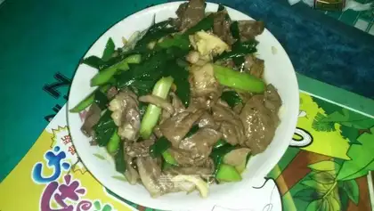 Garlic pork heart