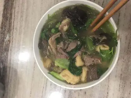 Homemade old duck fan soup