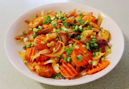 Fishballs with red carrots