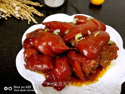 Red burning pig hoof