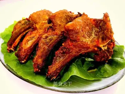 Hot sauce and roasted lamb chops