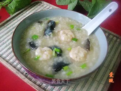Shrimp and preserved egg porridge
