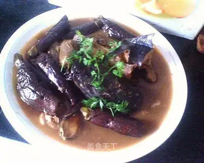 Stewed eggplant with catfish